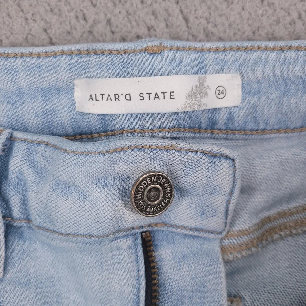 HIDDEN x Altar'd State Jeans Size 24 Wide Leg Light Wash Stretch Denim
